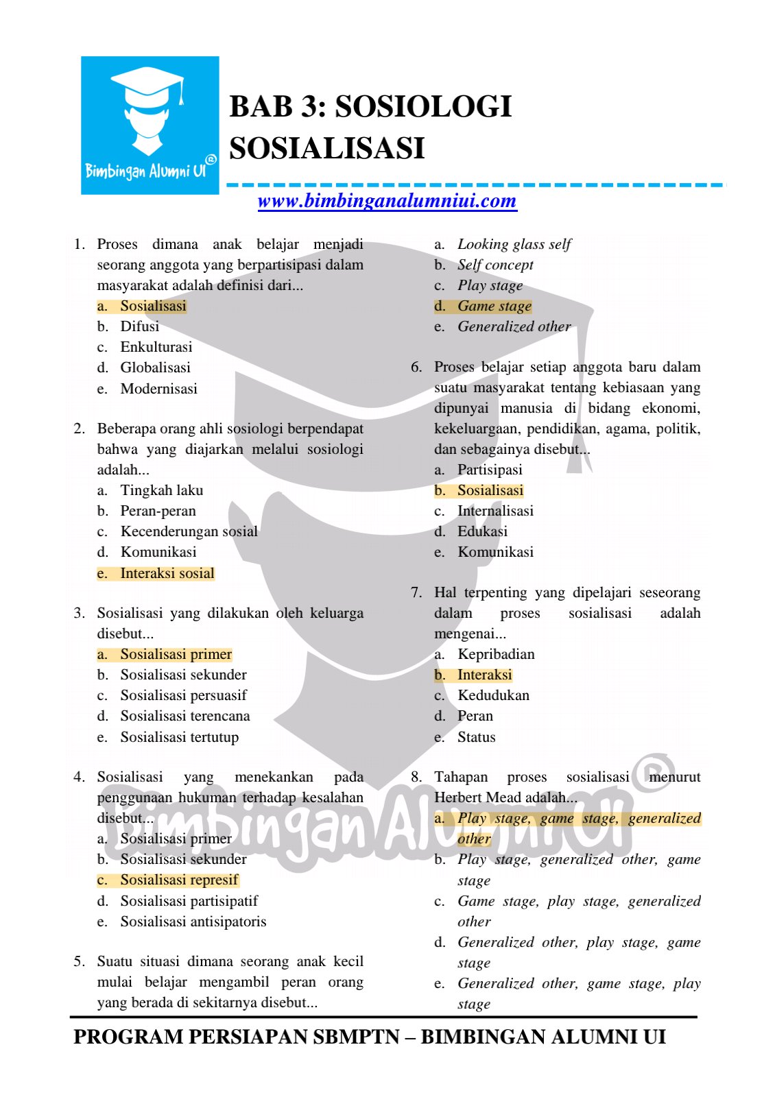 Ambisnotes | Soal sosiologi sosiolisasi - Ambisnotes