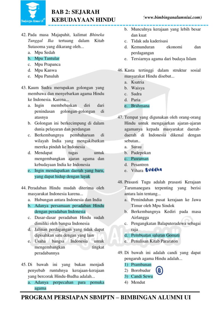 Ambisnotes | Soal Sejarah Kebudayaan Hindu - Ambisnotes