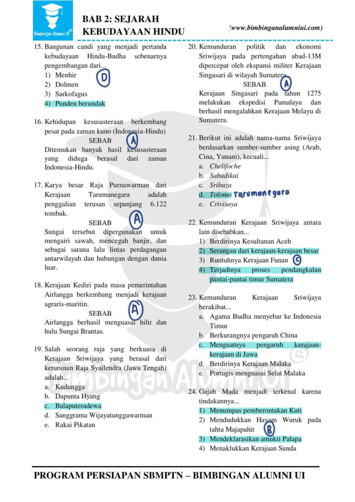 Ambisnotes | Soal Sejarah Kebudayaan Hindu - Ambisnotes