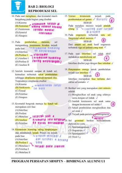 Ambisnotes | Soal Biologi Reproduksi Sel - Ambisnotes