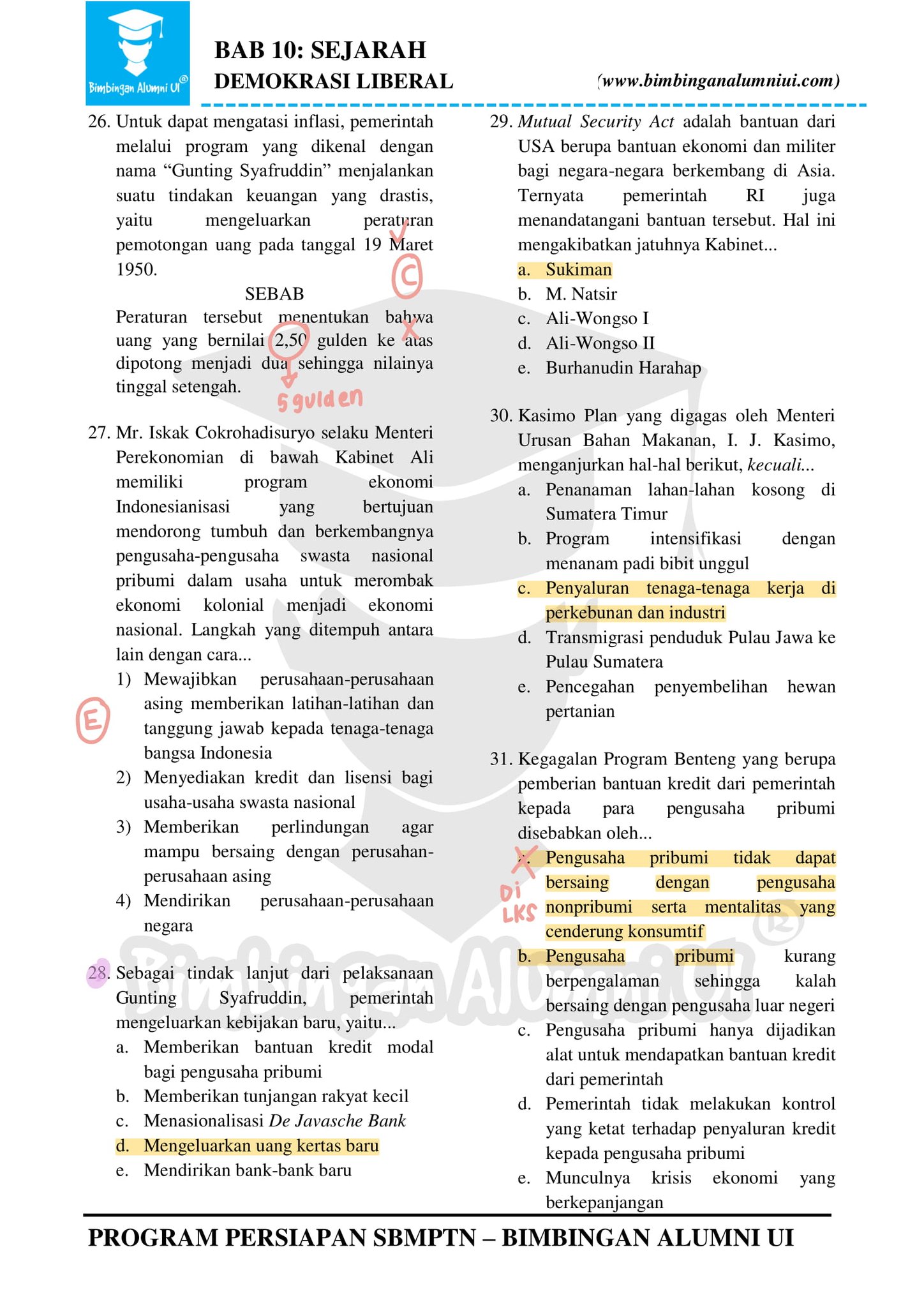 Ambisnotes | Soal Sejarah Demokrasi Liberal - Ambisnotes
