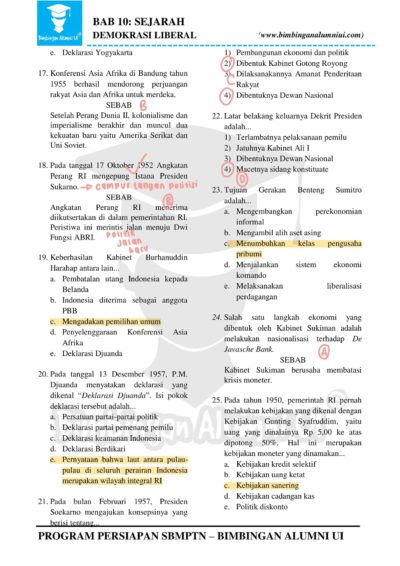 Ambisnotes | Soal Sejarah Demokrasi Liberal - Ambisnotes