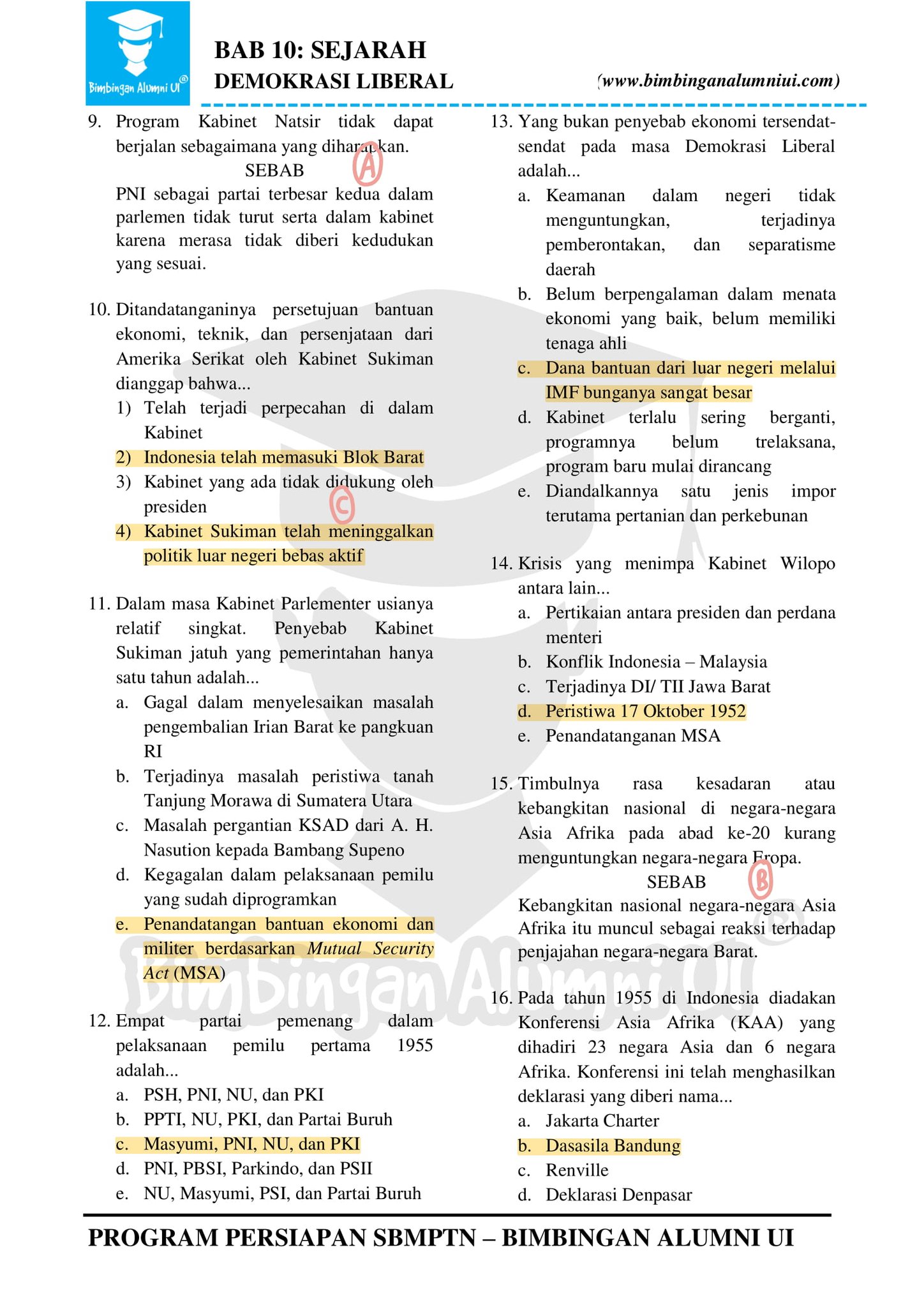 Ambisnotes | Soal Sejarah Demokrasi Liberal - Ambisnotes