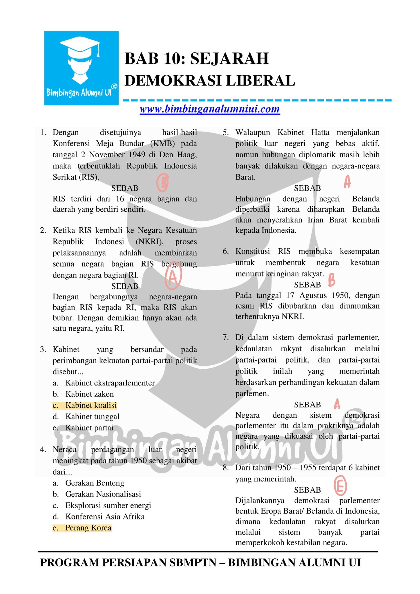 Ambisnotes | Soal Sejarah Demokrasi Liberal - Ambisnotes