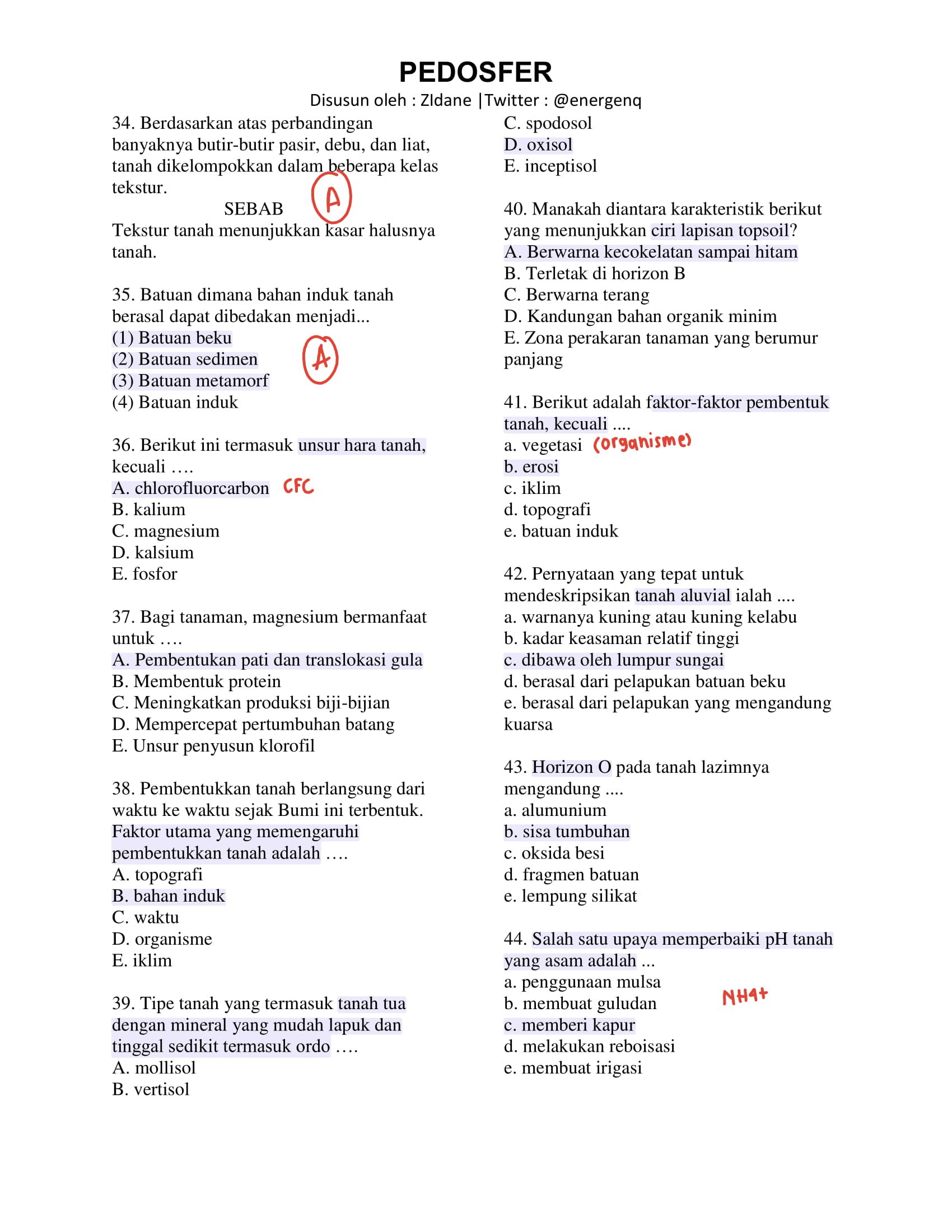 Ambisnotes | Soal Geografi Pedosfer - Ambisnotes