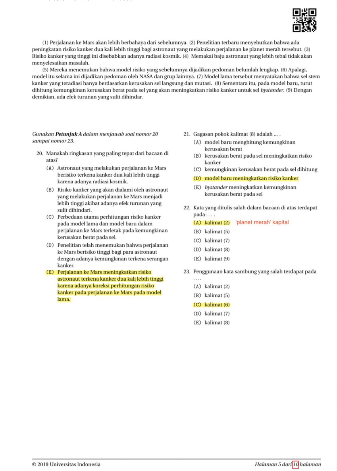 Ambisnotes | Pembahasan SIMAK UI Bahasa Indonesia 2019 - Ambisnotes