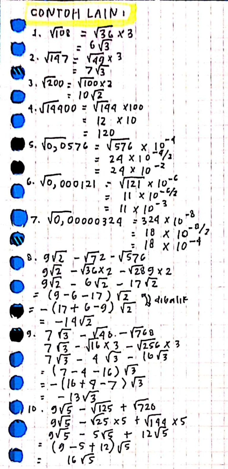 Ambisnotes | Matematika Materi Perpangkatan dan Bentuk Akar Akar Kelas