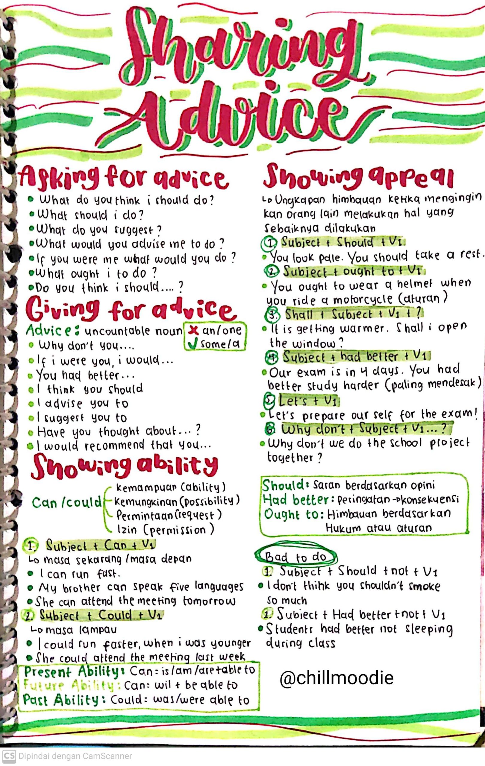 Ambisnotes Bahasa Inggris Sharing Advice Kelas 11