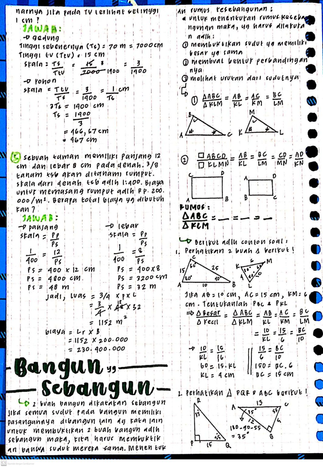 Ambisnotes | Matematika Materi Kesebangunan Kongruensi Kelas 9 - Ambisnotes