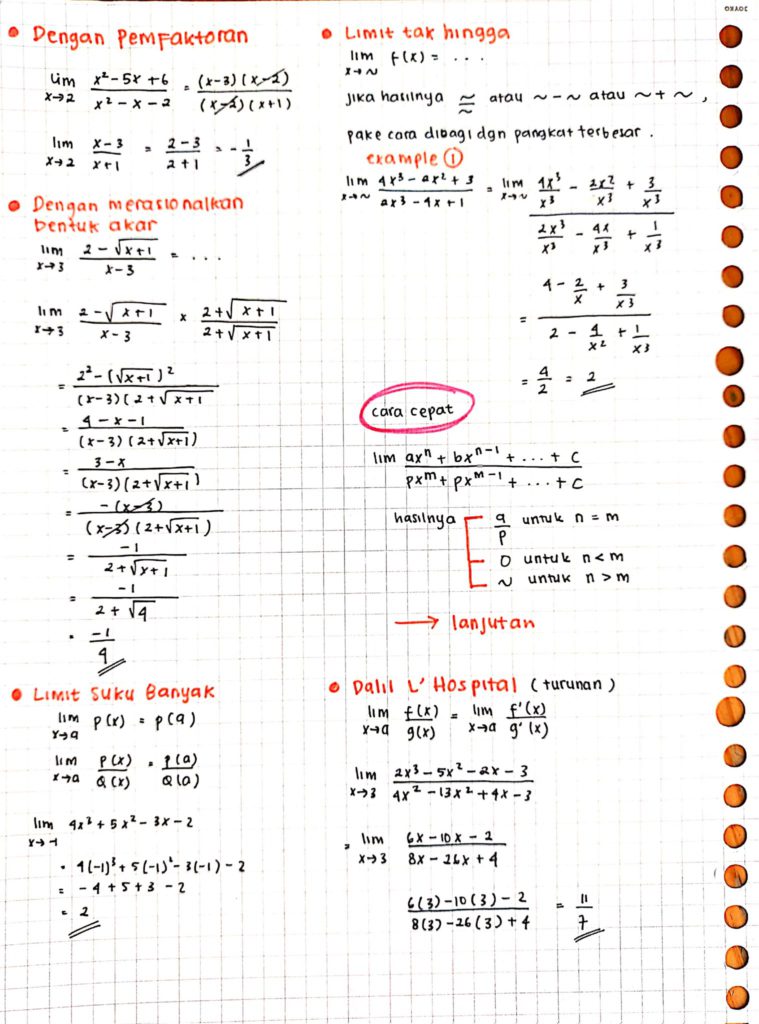 Ambisnotes | Limit Fungsi Matematika Kelas 11 - Ambisnotes