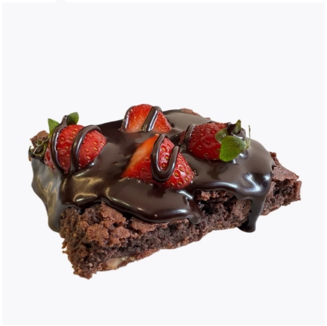 LARGE STRAWBERRY TOPPED BROWNIE