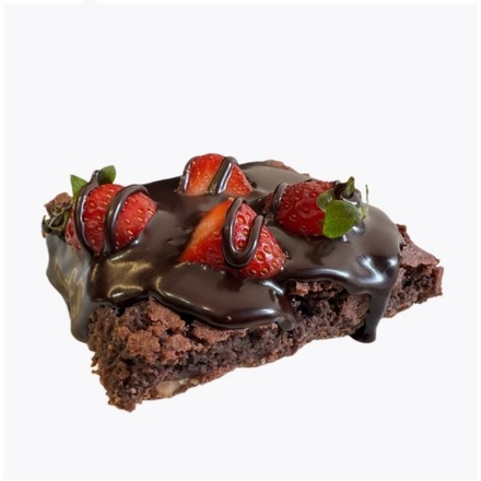 LARGE STRAWBERRY TOPPED BROWNIE