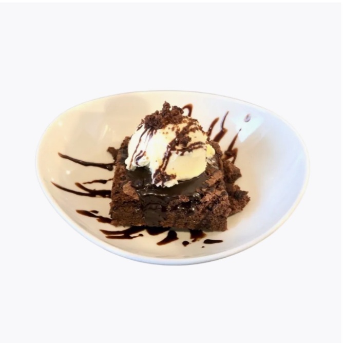 PLAIN BROWNIE WITH ICE CREAM
