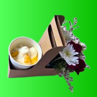 Flower Bag with Coffee Ice Cream Mango Drink