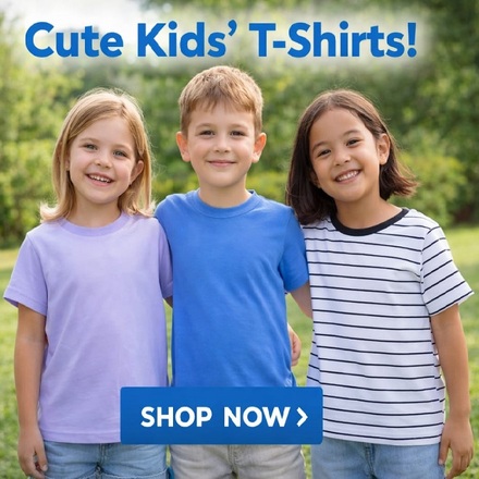 Kids Girls and Boys Plain T-Shirts