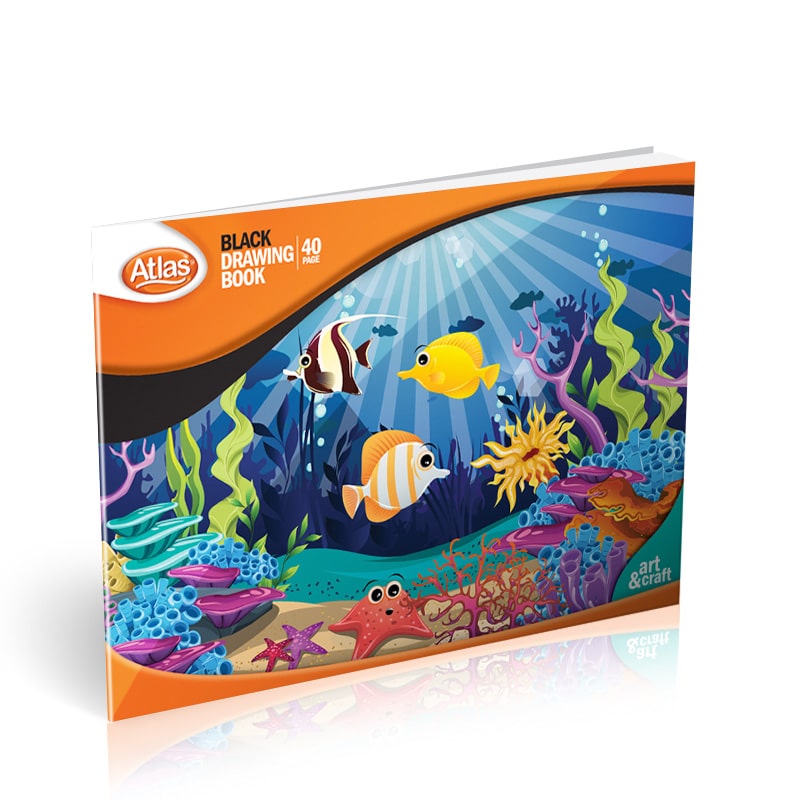 ATLAS A4 BLACK DRAWING BOOK SMALL 40PGS