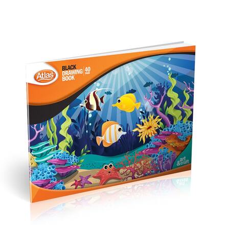 ATLAS A4 BLACK DRAWING BOOK SMALL 40PGS