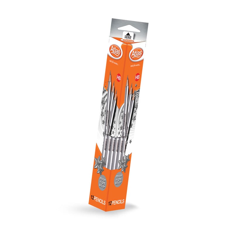 ATLAS MOON LIGHT SILVER HB PENCIL 12PACK