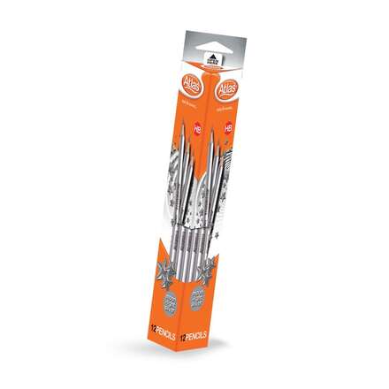 ATLAS MOON LIGHT SILVER HB PENCIL 12PACK