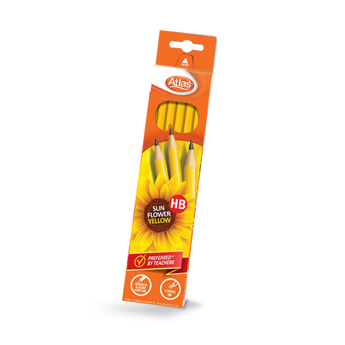 ATLAS SUNFLOWER YELOW HB PENCIL 12PACK