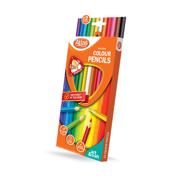 ATLAS COLOUR PENCIL 12 COLOURS