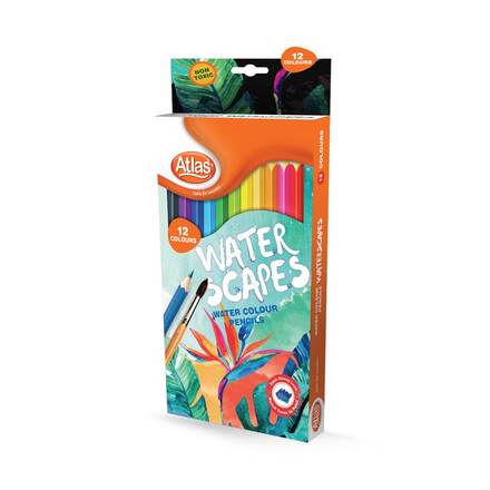 ATLAS WATER COLOUR PENCIL 12 COLOURS