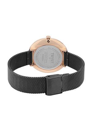 TRYST Manufactured & Serviced by Fossil Unisex Black Metal Watch