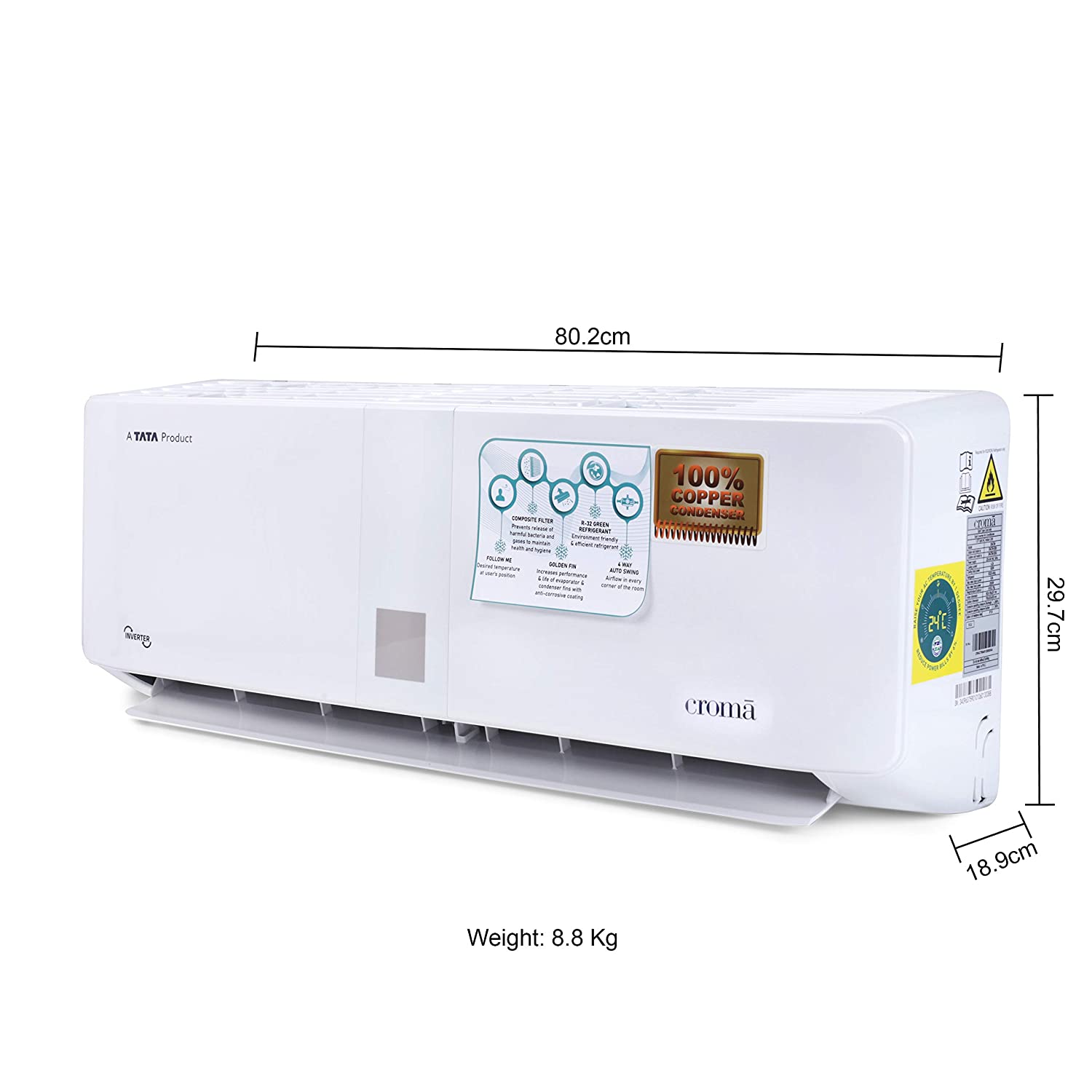 CRAC7555 1.5 Ton 5 Star Inverter Split AC