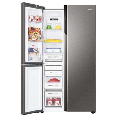 HRT-683ISU1 598L 3 Door Convertible Side by Side Refrigerator with WIFI Enabled Smart Sense AI