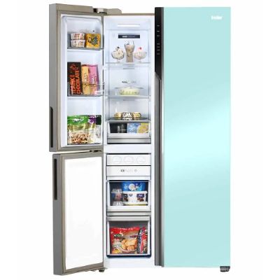 HRT-683PNGU1 Vogue 598L Peach Nyanza Glass 3-Door Convertible Fridge