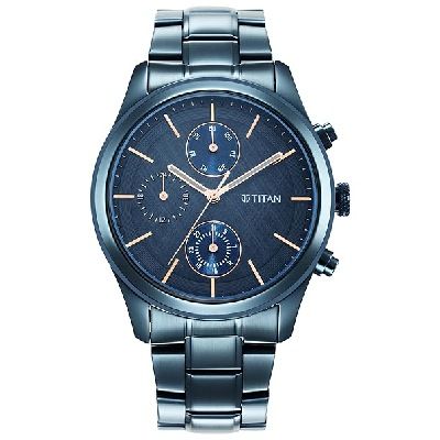 Blue Dial Analog Watch for Men -1805QM01