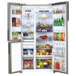 HRT-683GOGU1 Vogue 598L Grey Onlyx Glass 3-Door Convertible Fridge