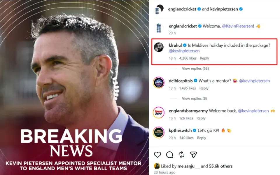 'Is Maldives holiday included?' - KL Rahul takes cheeky dig at Kevin Pietersen's England mentor appointment