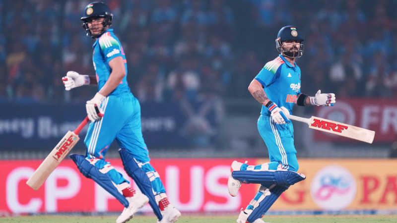 India scrape home after Kohli, Gill hit half-centuries