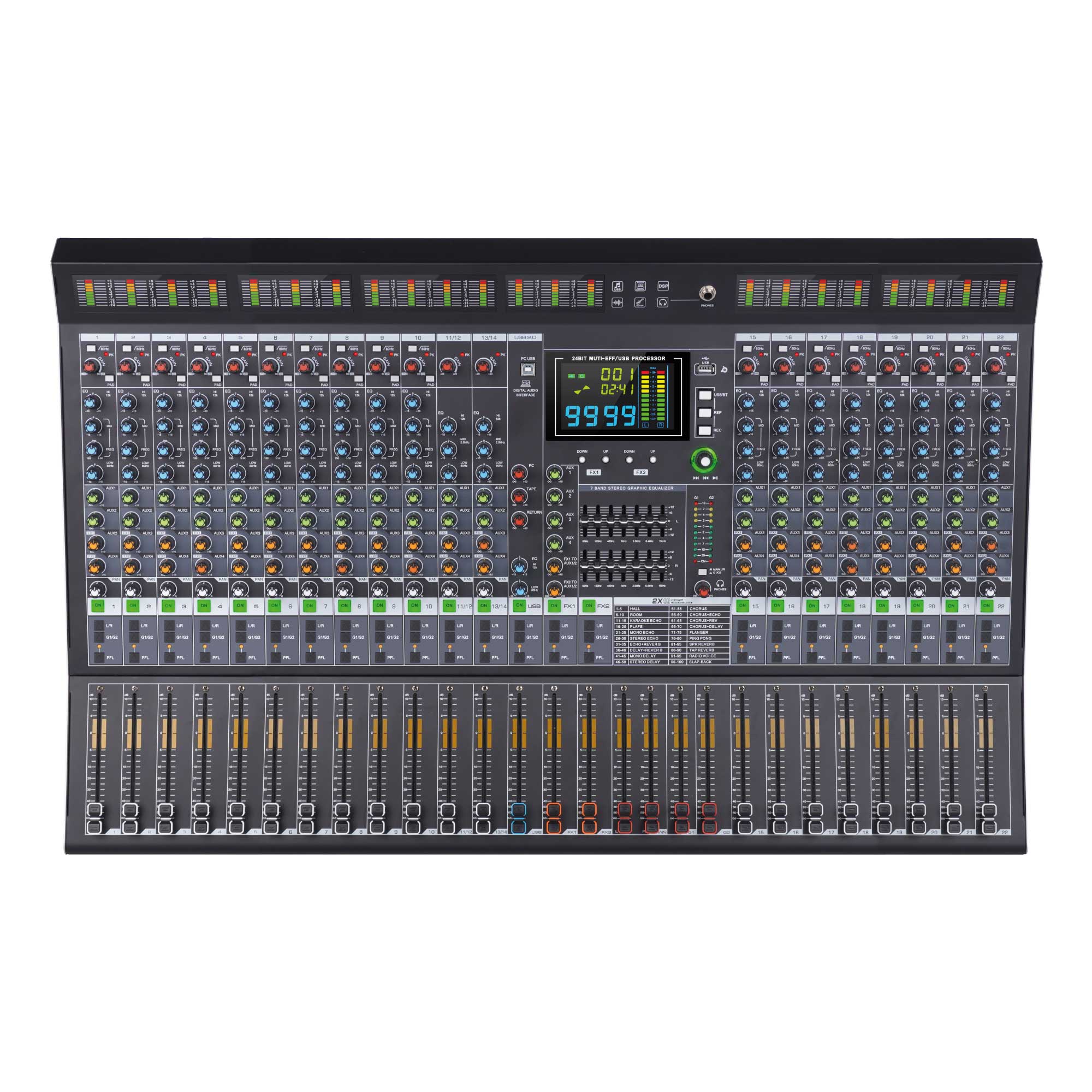 22-Channel Digital Signal Processor (DSP) Mixer