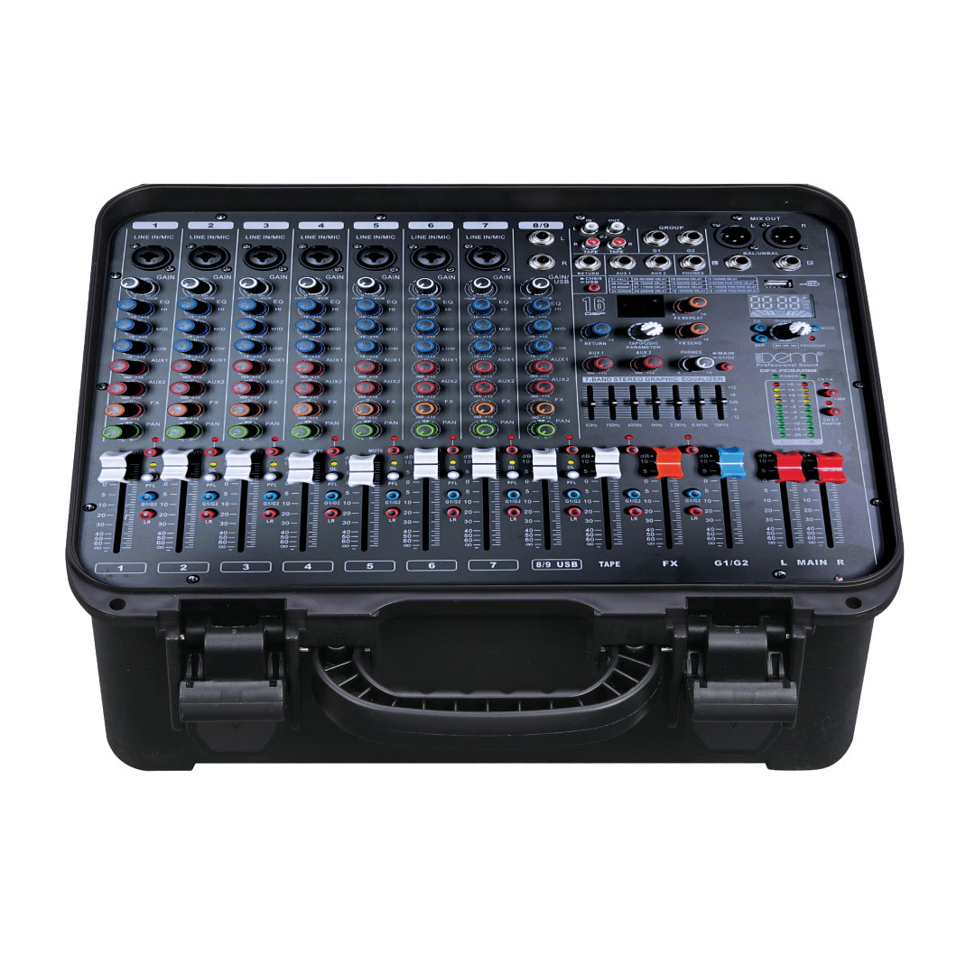 8 Channel Powered Mixer (with Fiber Flight Case)