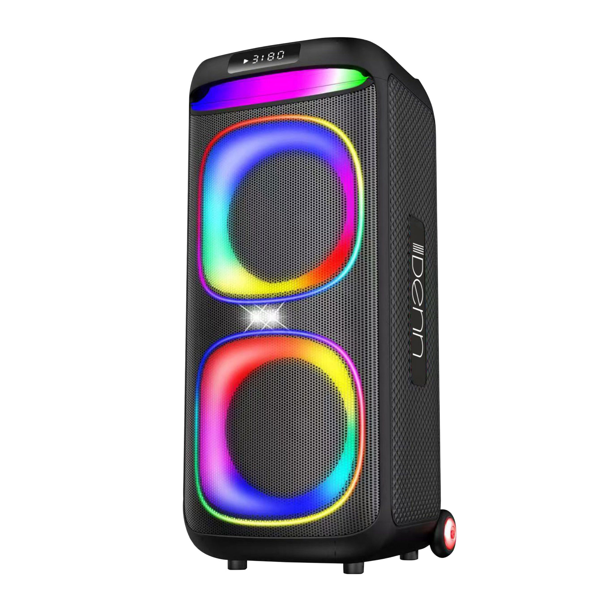 8" x 2 AC/DC Partybox Speaker with 2 Handheld Microphone