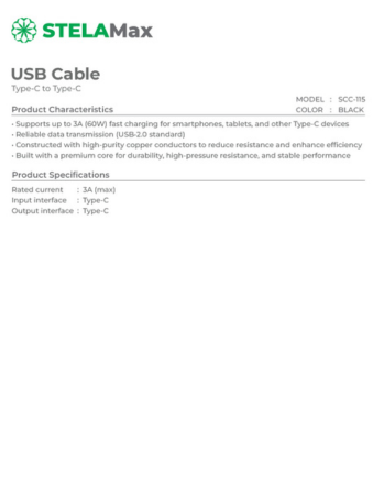 STELAMax Type C to Type C Cable