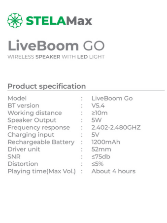 STELAMax LiveBoom GO