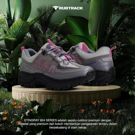 Sepatu UK 40 Rubtrack stingray grey pink
