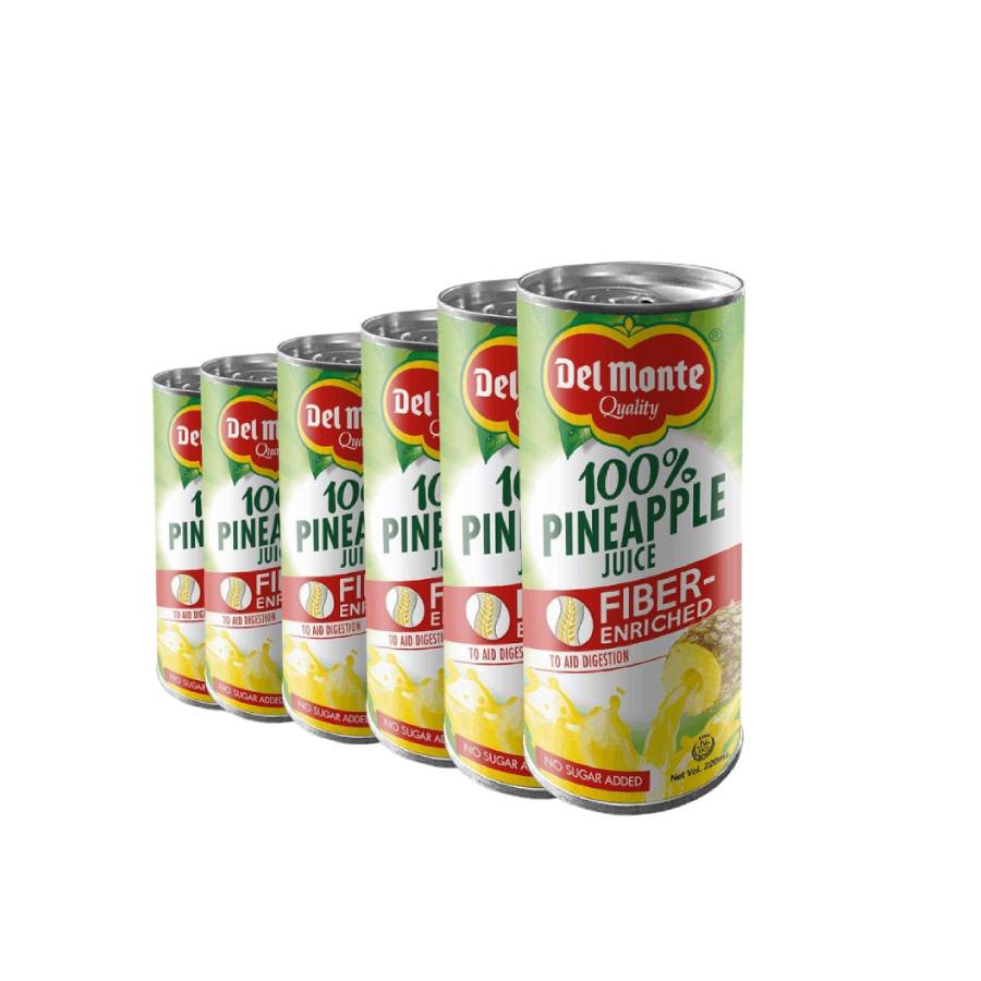 Chilled Del Monte 100% Pineapple Juice Fiber-Enriched (6 x 220mL