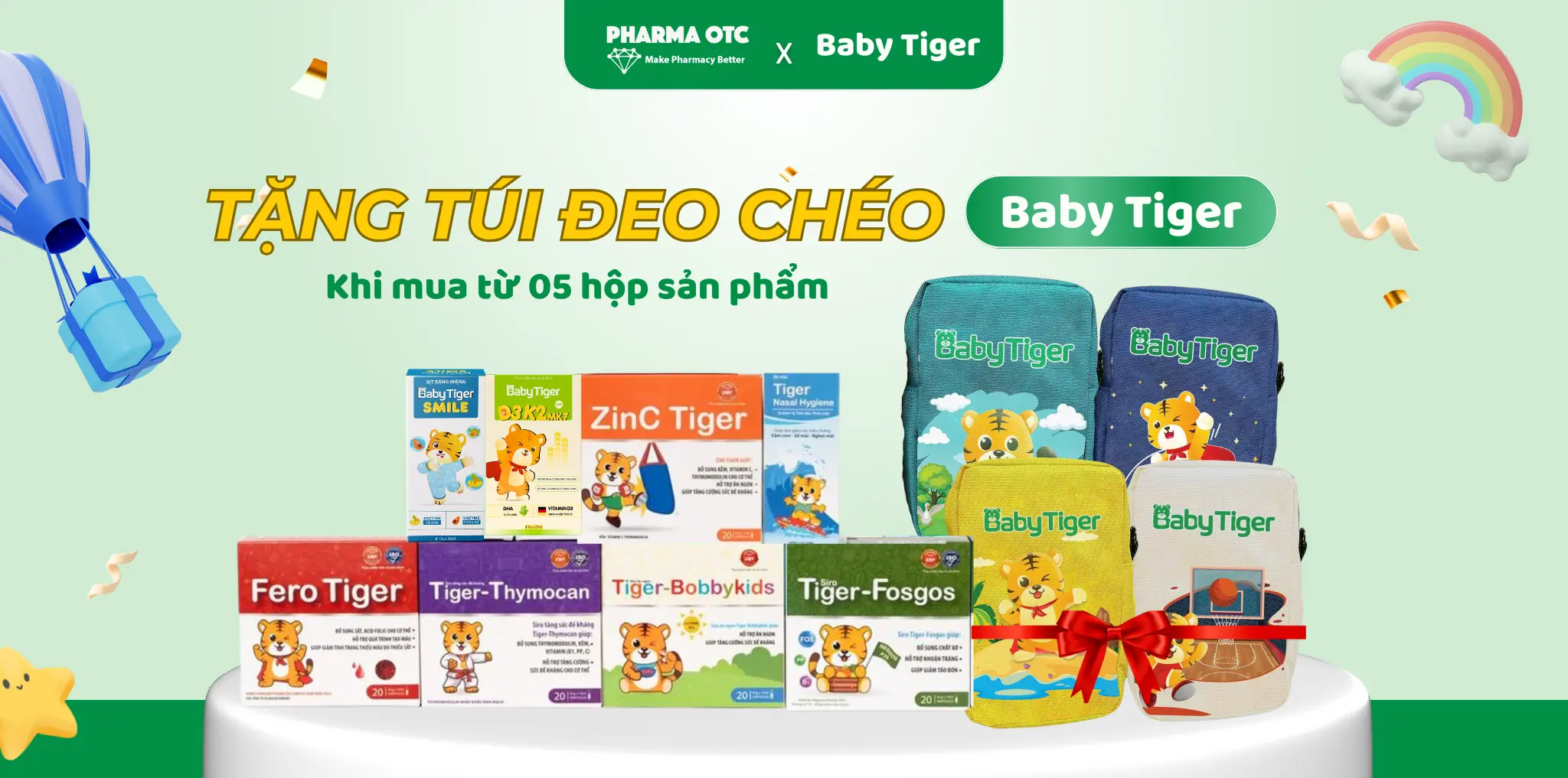 TẶNG NGAY TÚI ĐEO CHÉO BABY TIGER – QUÀ TẶNG DỄ BÁN, KHÁCH HÀNG THÍCH MÊ