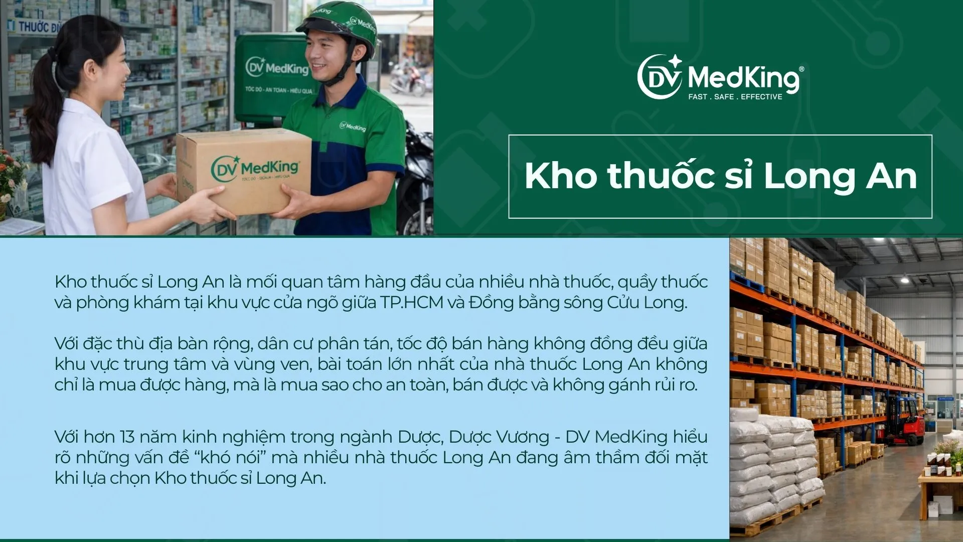 Kho thuốc sỉ Long An chất lượng cao | Dược Vương - DV MedKing