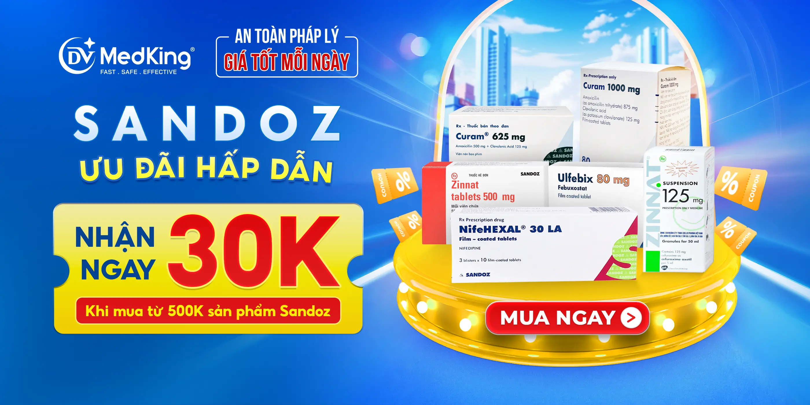 ƯU ĐÃI HẤP DẪN KHI LÊN ĐƠN SANDOZ TRÊN GiaThuocTot