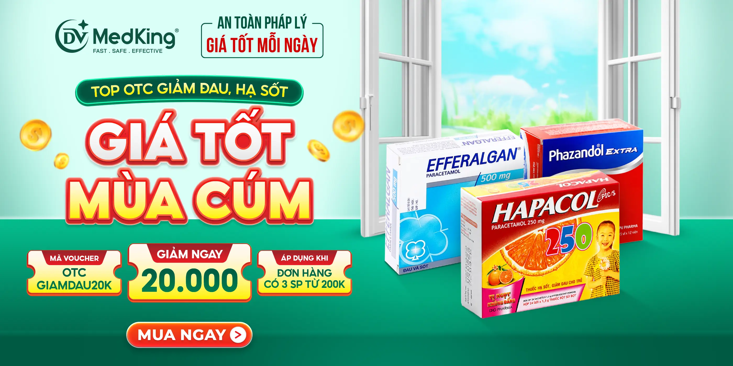 GÍA TỐT MÙA CÚM: TOP OTC GIẢM ĐAU, HẠ SỐT, KHÁNG VIÊM