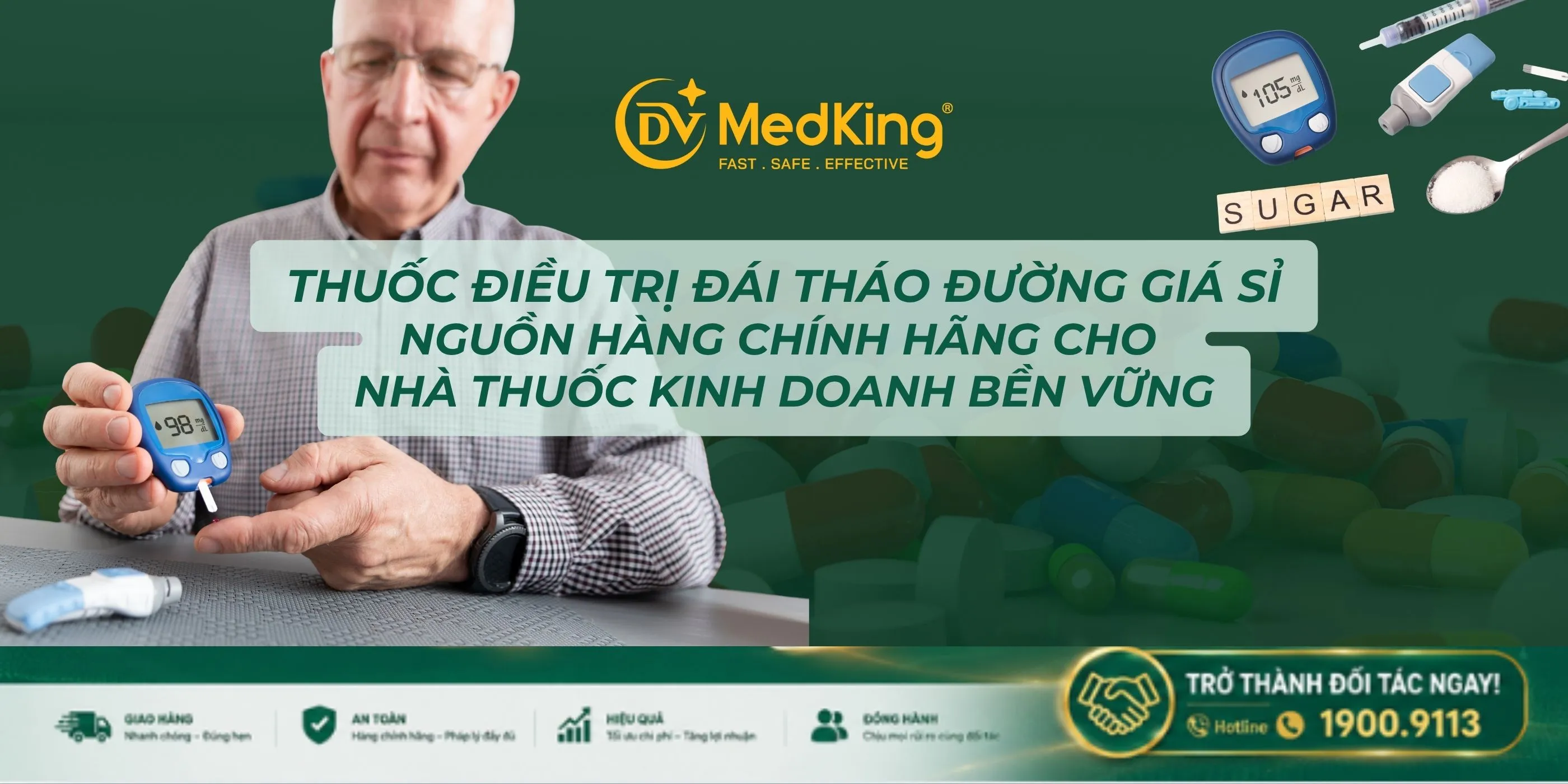 Thuốc điều trị đái tháo đường giá sỉ: Nguồn hàng chính hãng cho nhà thuốc kinh doanh bền vững