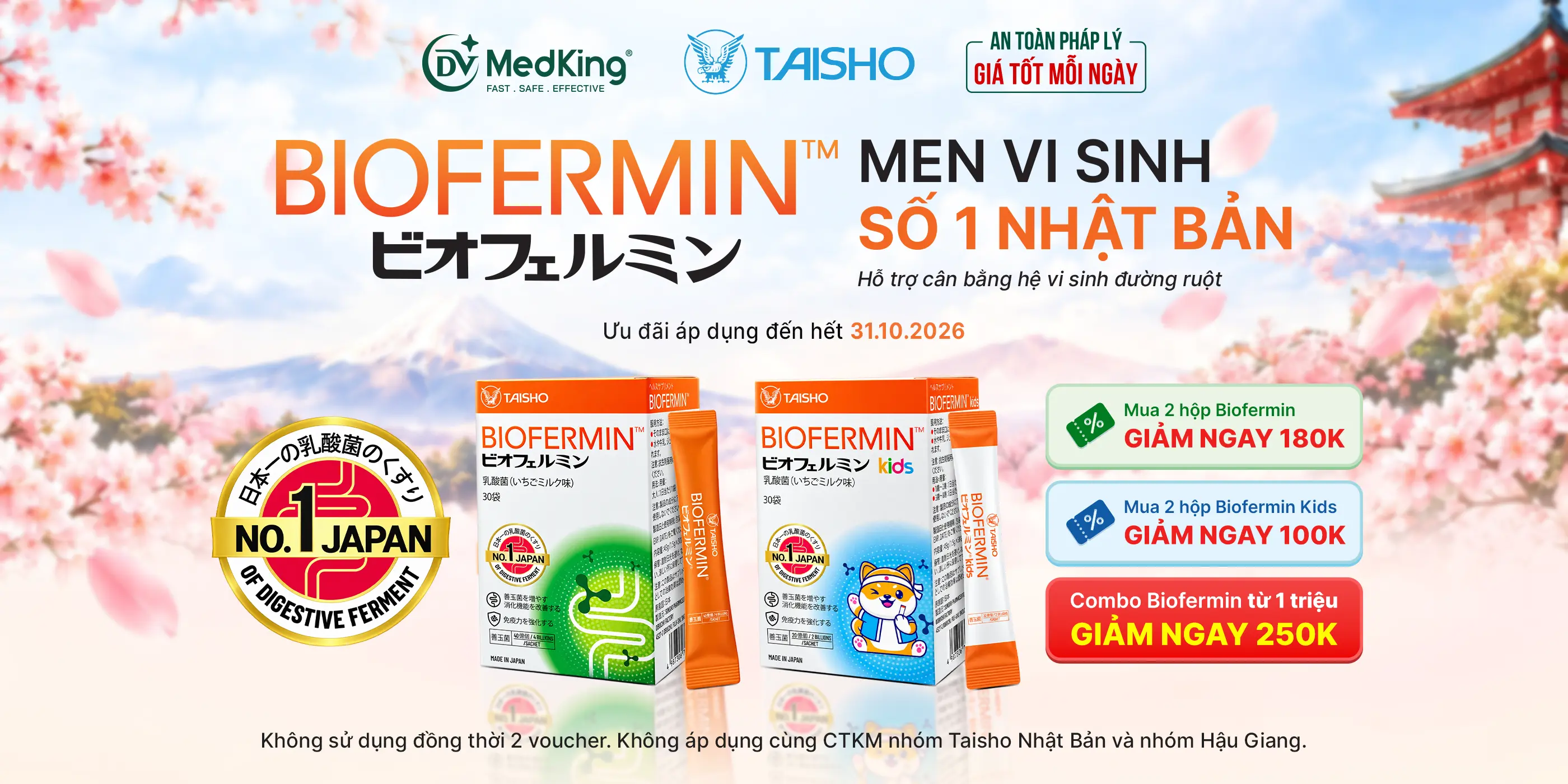 ƯU ĐÃI BIOFERMIN - MEN VI SINH TỪ NHẬT BẢN