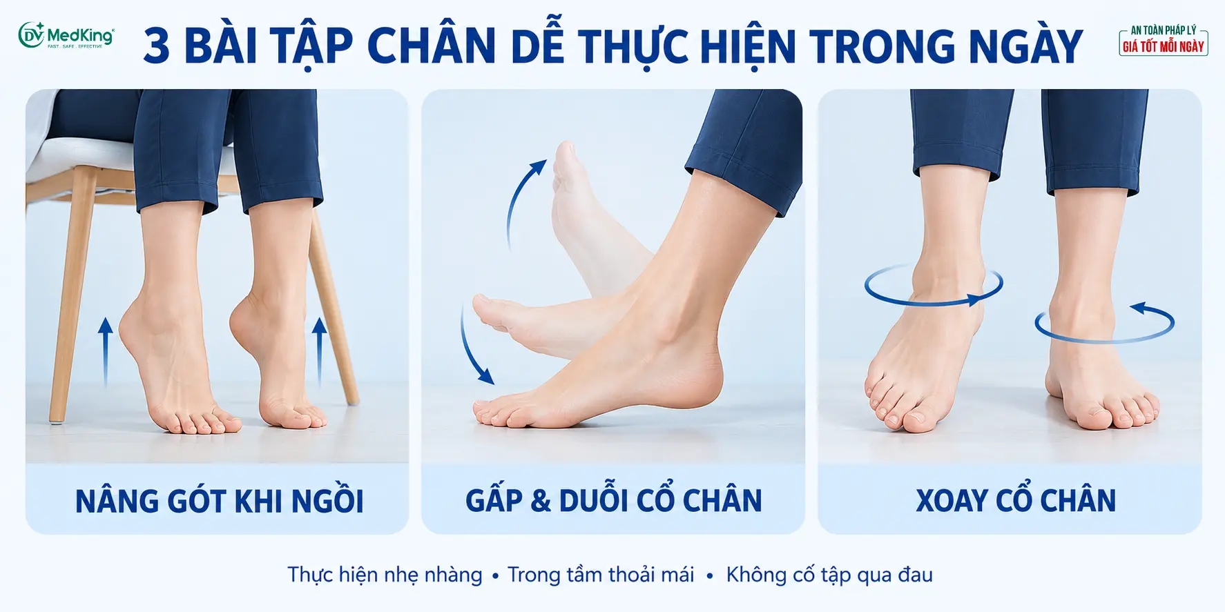 BÀI TẬP CHÂN VÀ CHĂM SÓC SUY TĨNH MẠCH ĐÚNG CÁCH