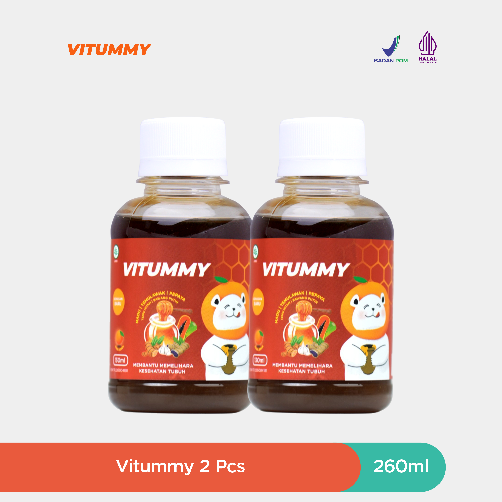 2 Botol Vitummy - Madu 260 Ml