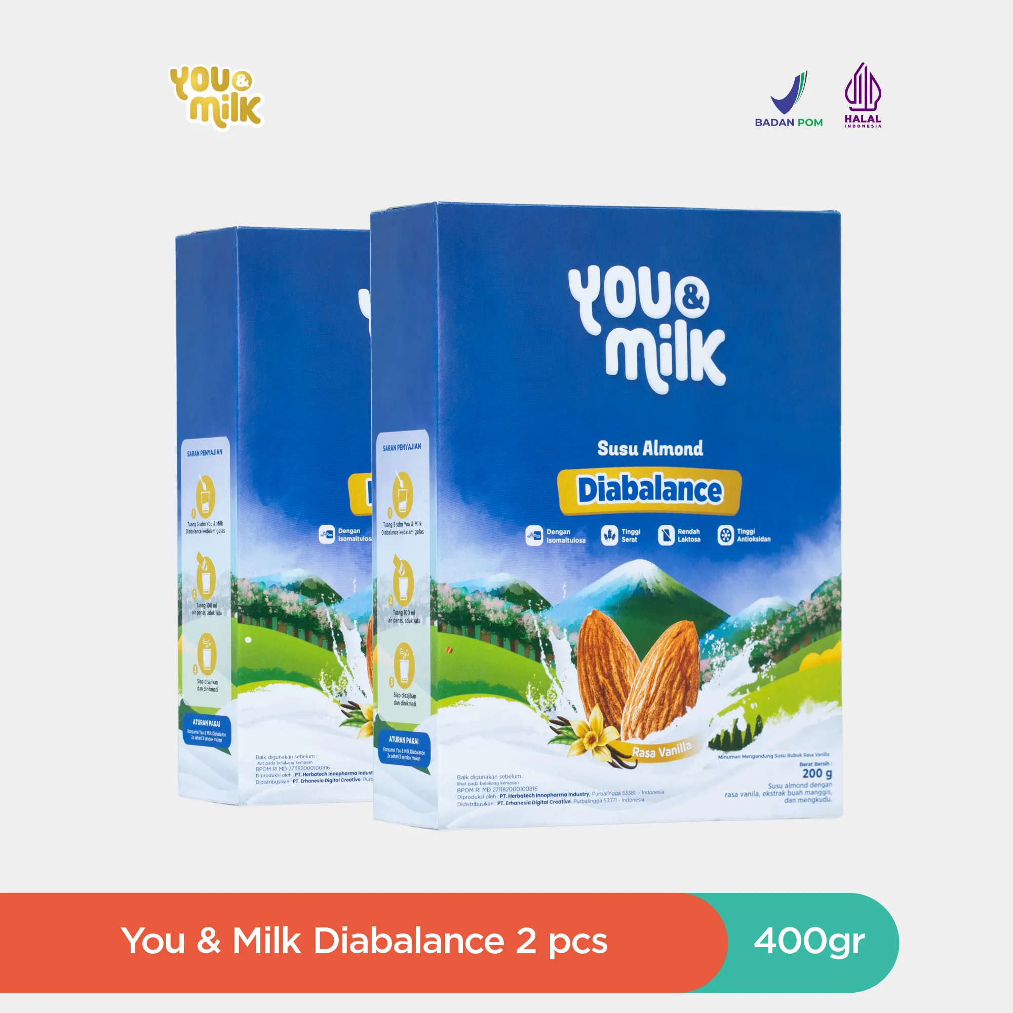 2 Box You & Milk - Diabalance 400 Gram